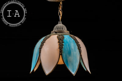 Antique Blue and White Tulip Pendant Lamp