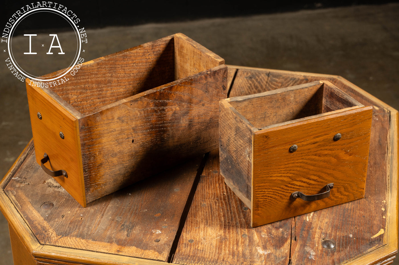 Early 20th Century Rotating Hardware Cabinet with Pull Drawers