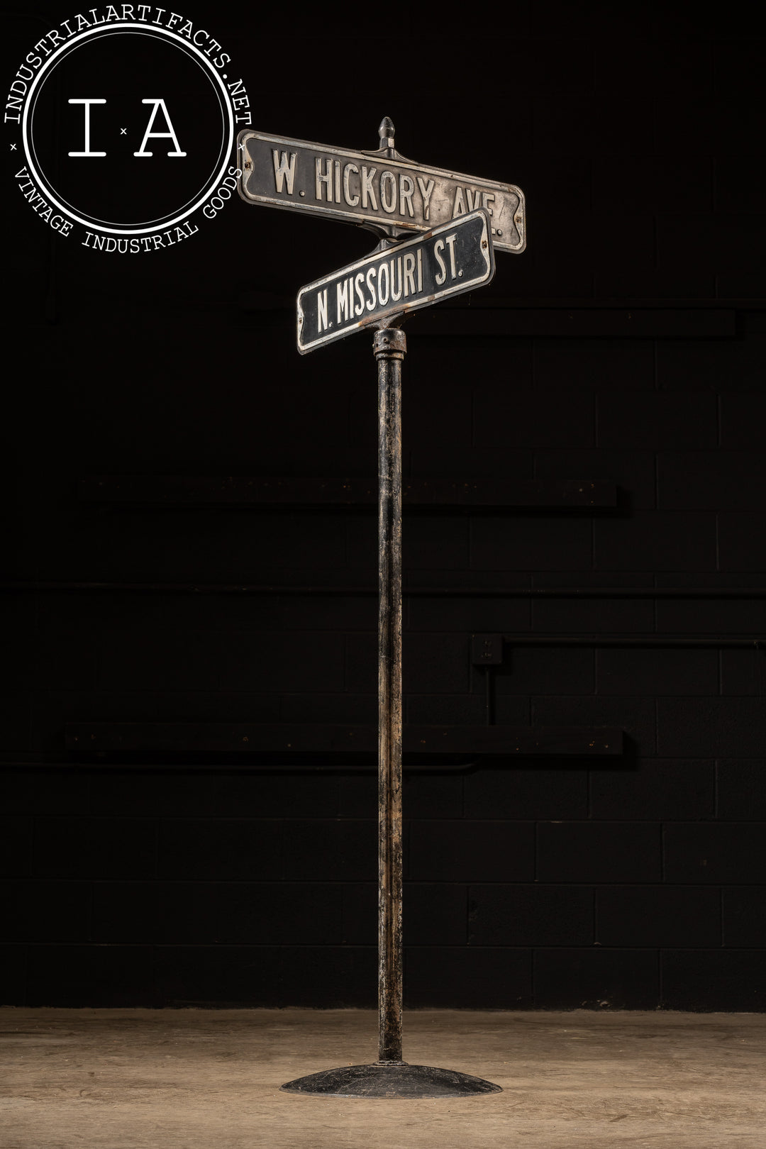 Vintage Hickory / Missouri Cross Street Sign – Industrial Artifacts
