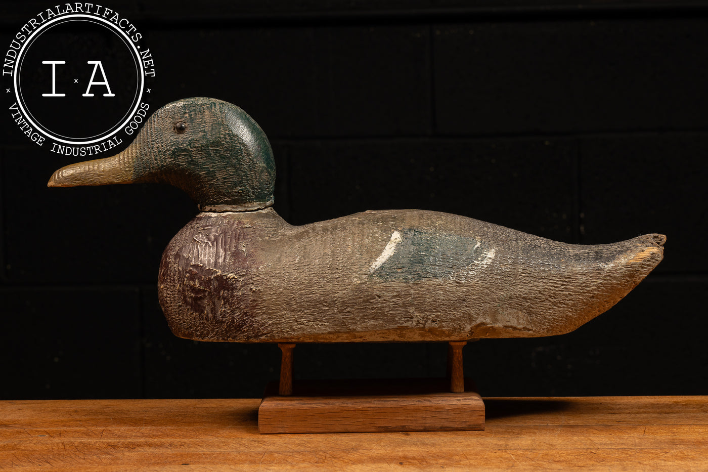 Primitive Wooden Mallard Drake Decoy