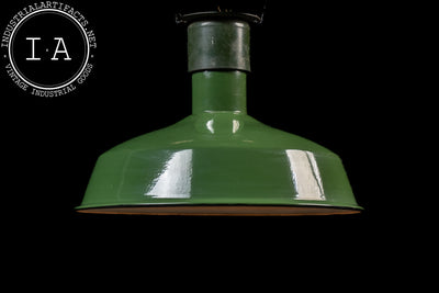 Vintage Westinghouse Industrial Enamel Light in Green