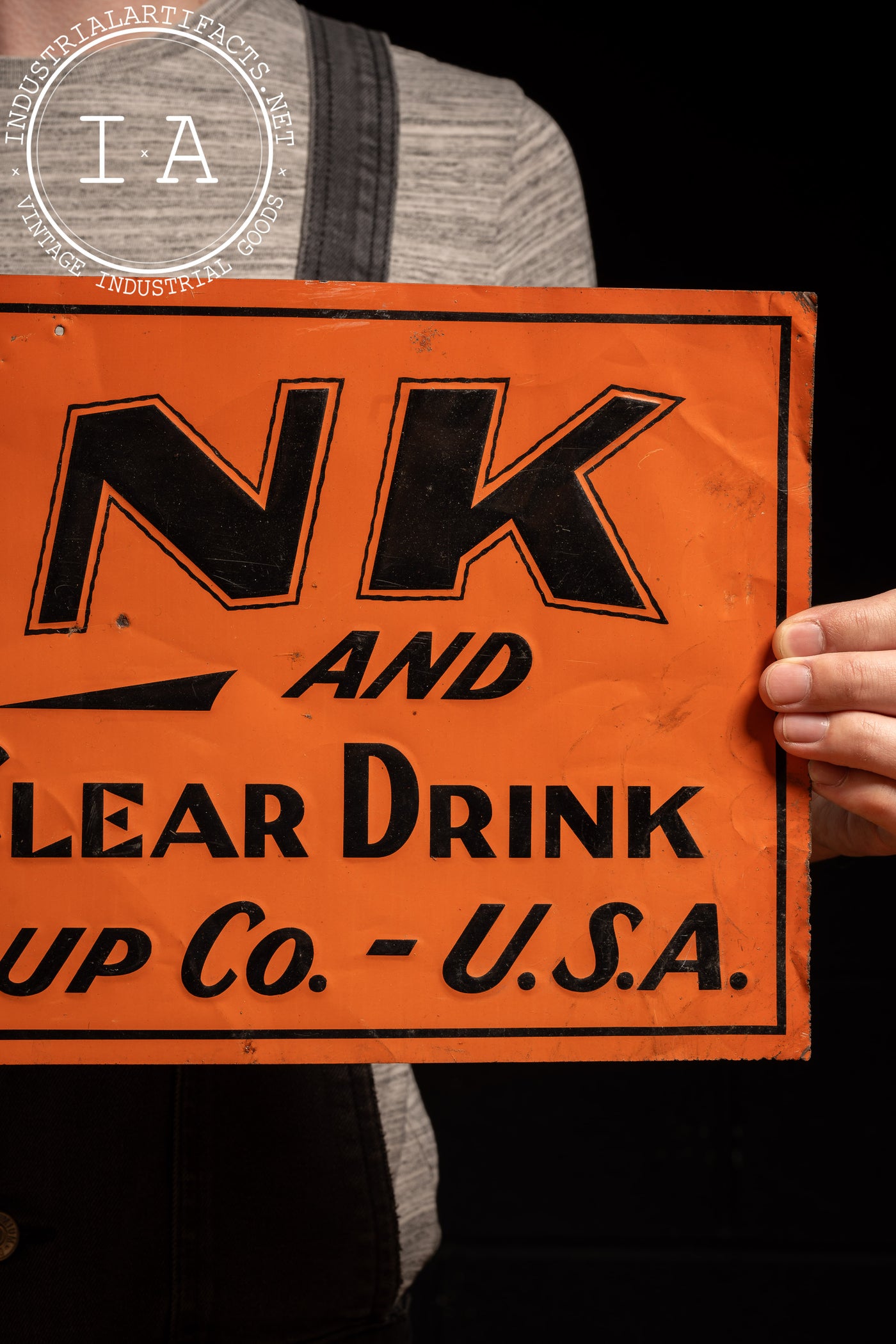 Antique Wink Soda Embossed Tin Tacker Advertising Sign