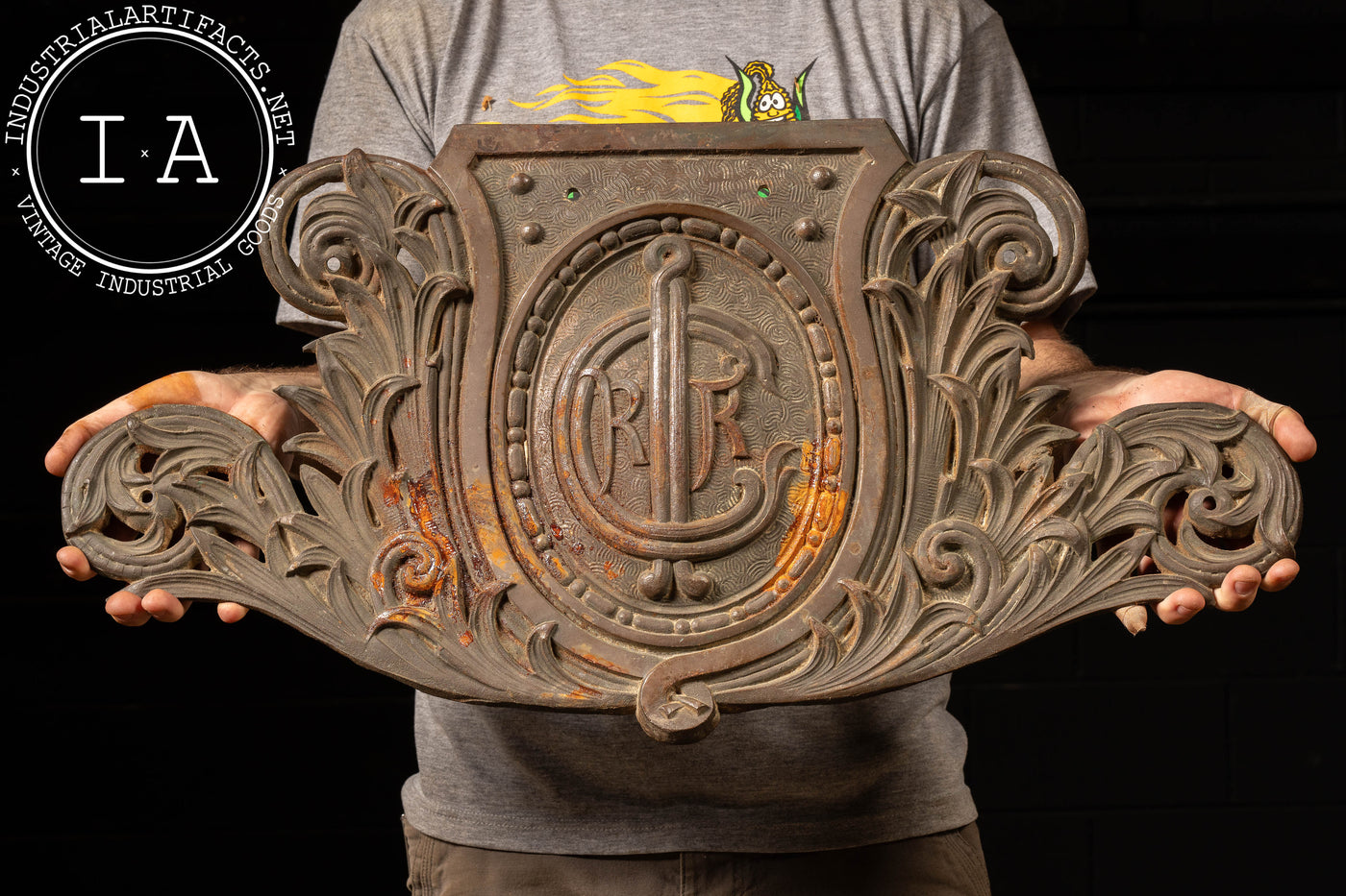 Late 19th Century Louis Sullivan-Inspired Illinois Central Railroad Cast Iron Plaque