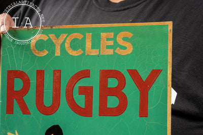 Cycles Rugby Double-Sided Flanged Enamel Sign