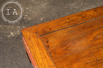 Early 20th Century Southeast Asian Wooden Coffee Table with Floral Accents