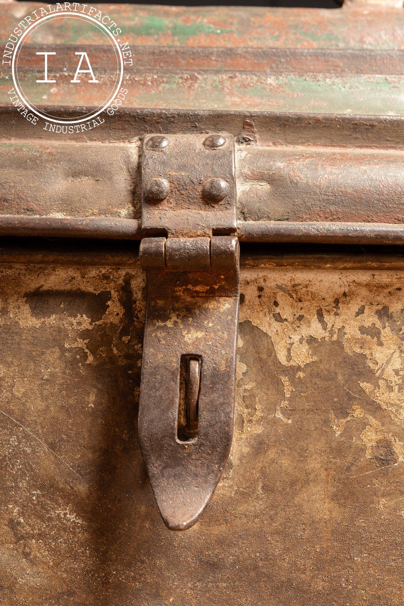 Early 20th Century Painted Metal Toolbox