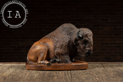 Vintage Ceramic Bison Coin Bank