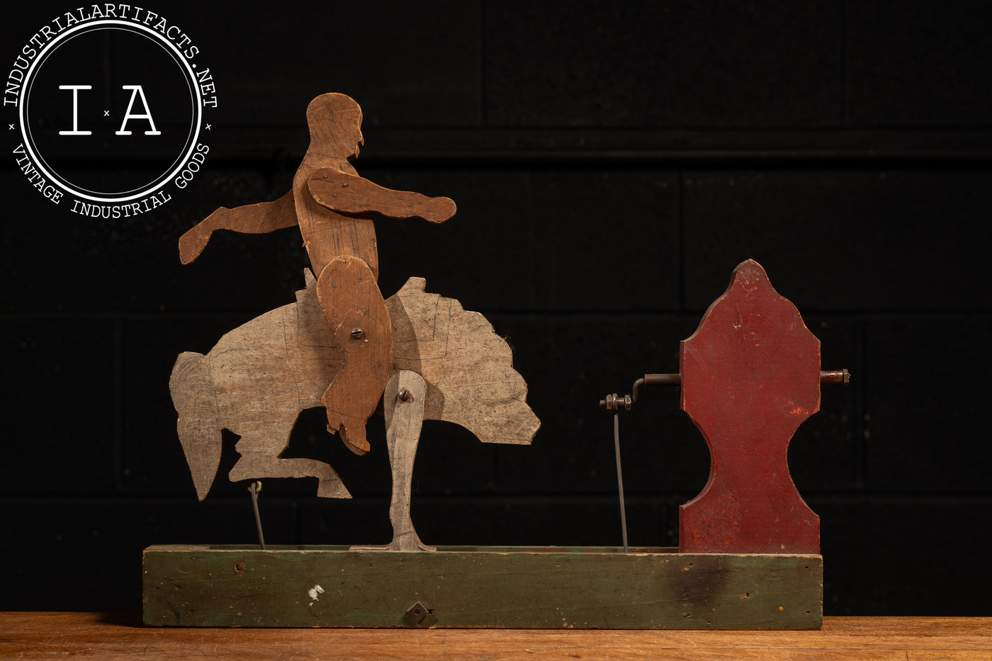 Primitive Folk Art Rodeo Whirligig