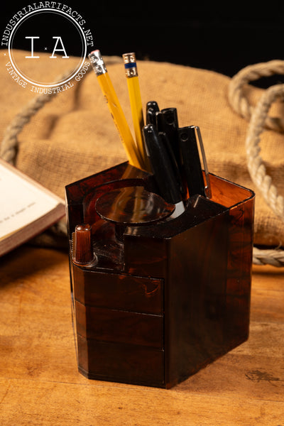 Midcentury Desk Organizer In Tobacco Color