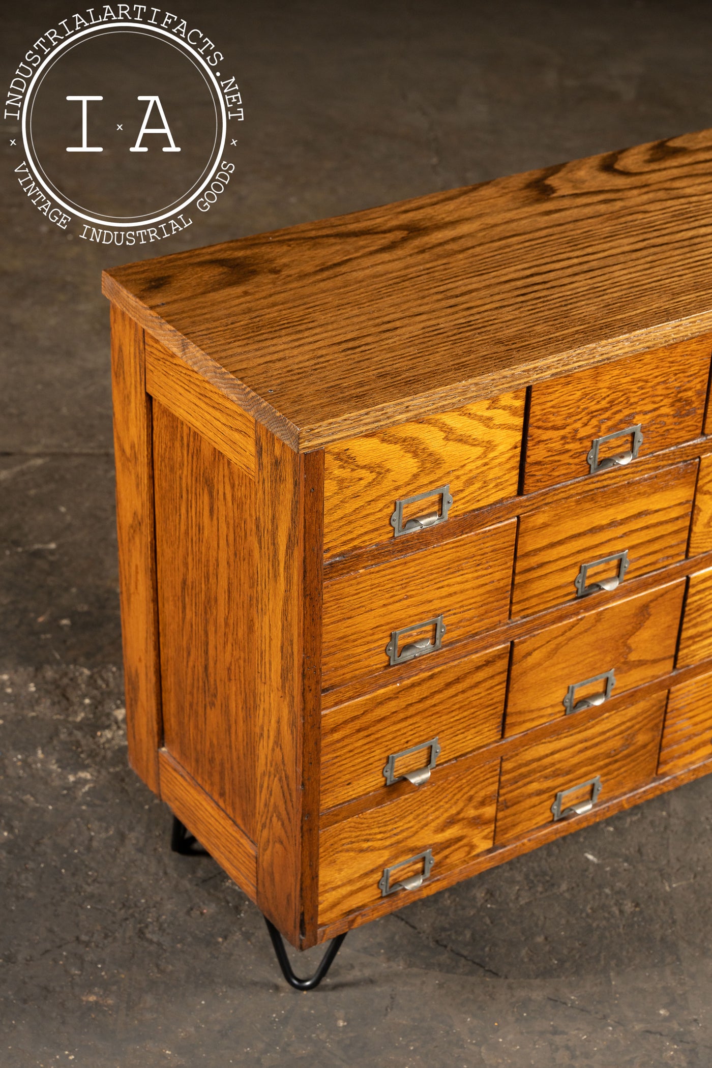 Vintage Oak 24-Drawer Apothecary