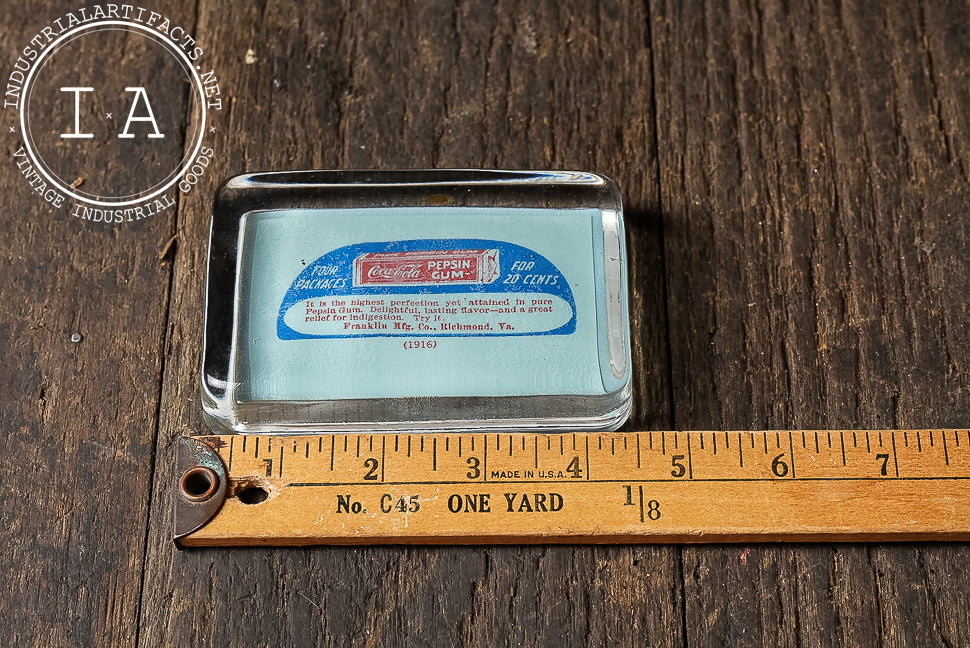 Antique Coca-Cola Pepsin Gum Paperweight