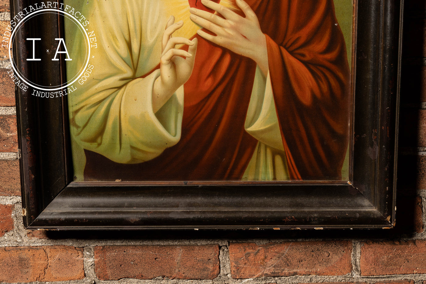 Sacred Heart | Framed Tin Litho Christ Print