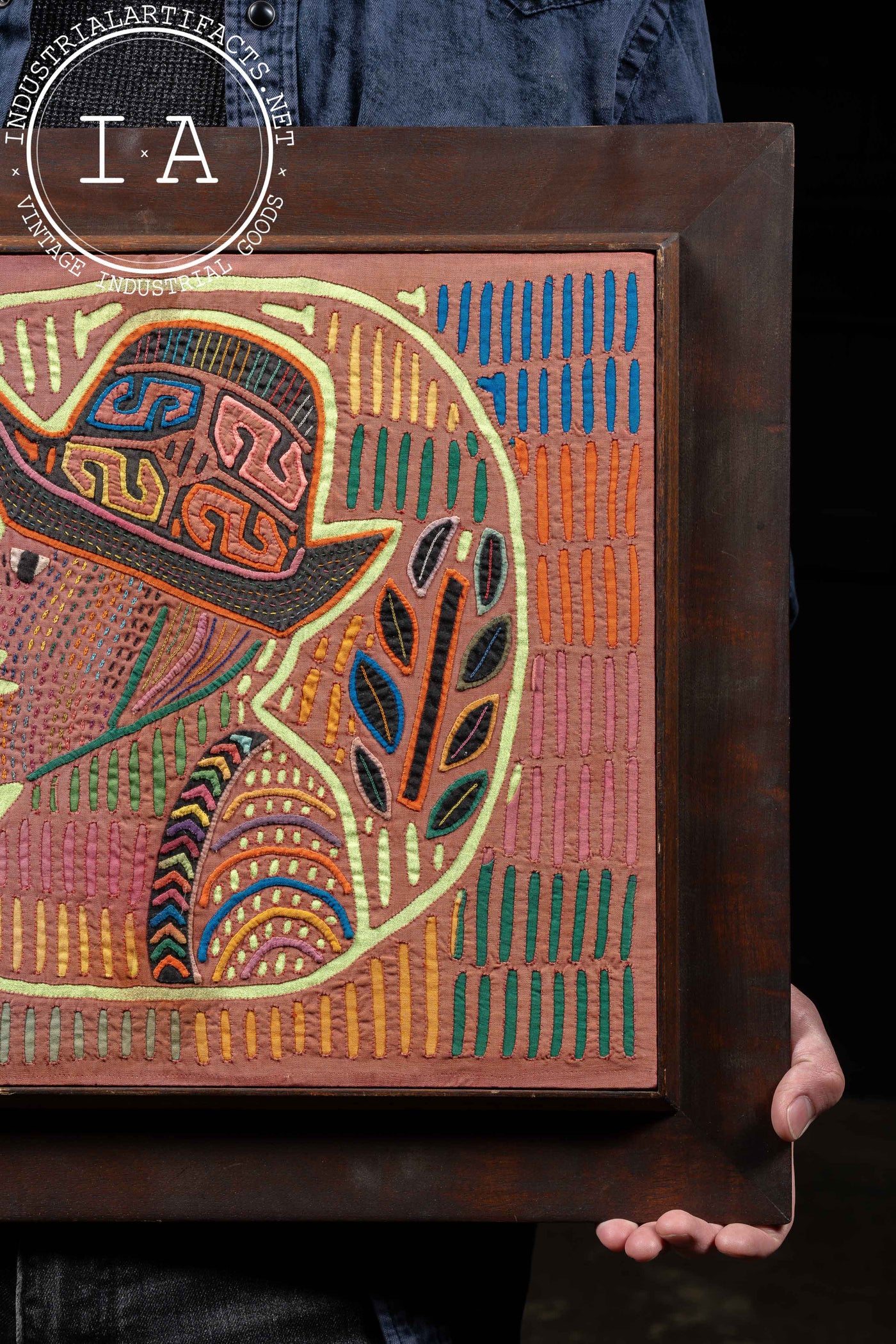 Framed Kuna Mola Mesoamerican Textile Art