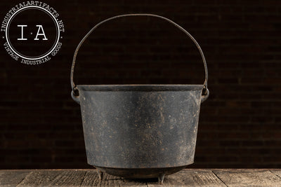 19th-Century Cast Iron Cooking Pot with Bail Handle