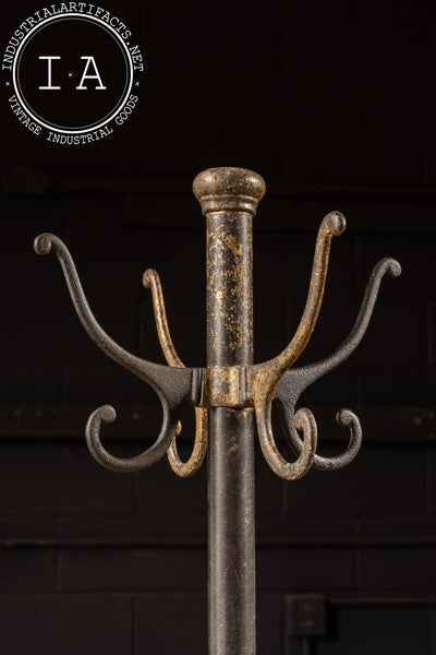 Early 20th Century Cast Iron Barber Shop Coat Rack