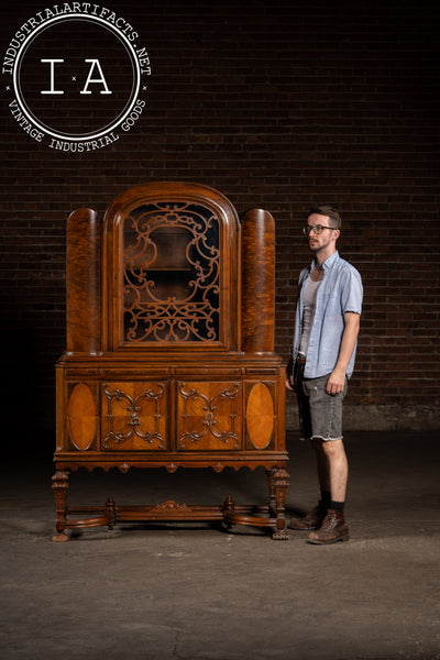 Vintage Rococo Revival Arched-Top Cabinet