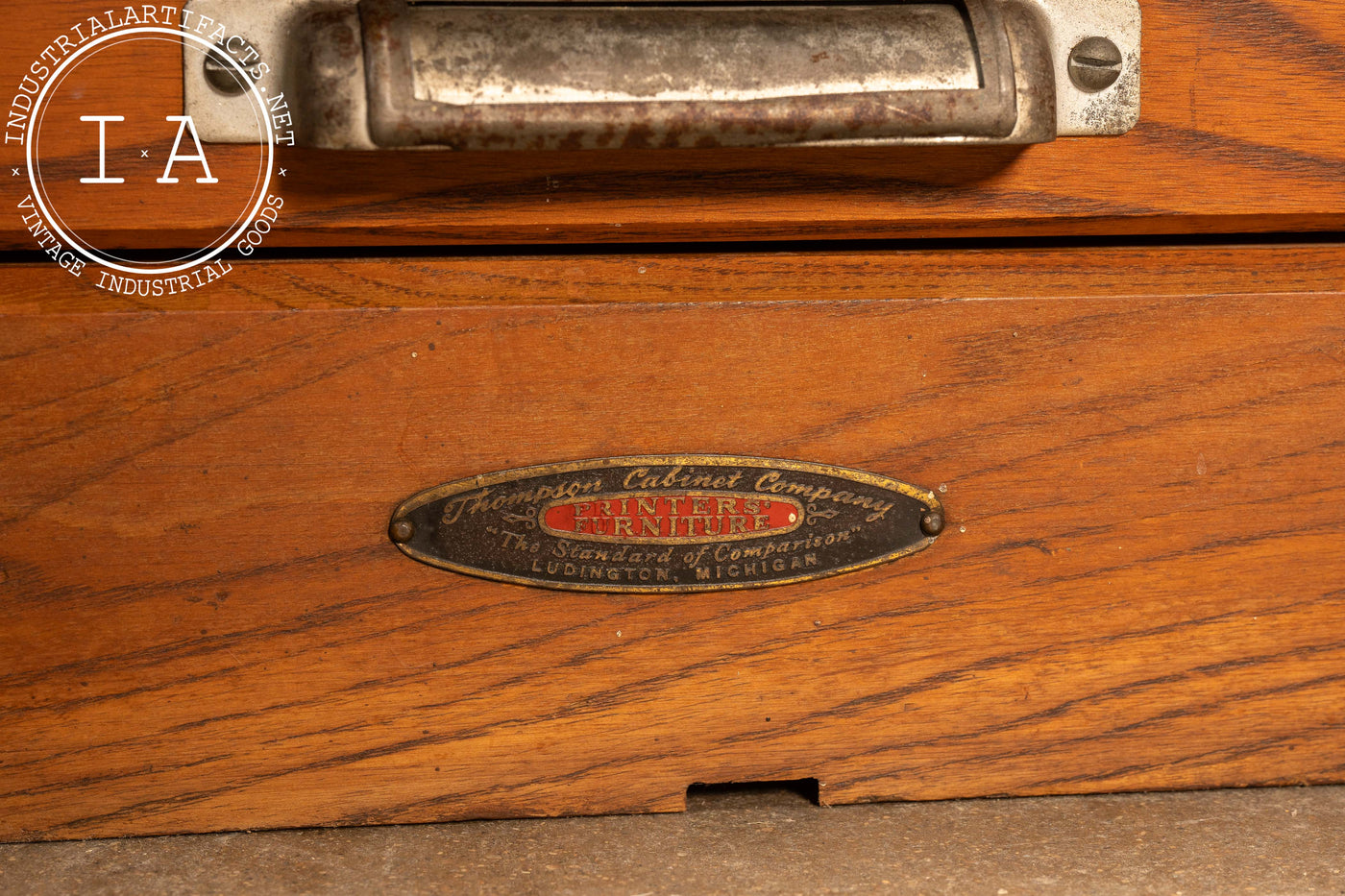 Antique Oak Printer's Cabinet with Presses