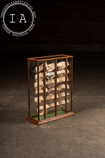 Antique Wood and Glass Mercantile Collar Display Case for C. W. Ferguson