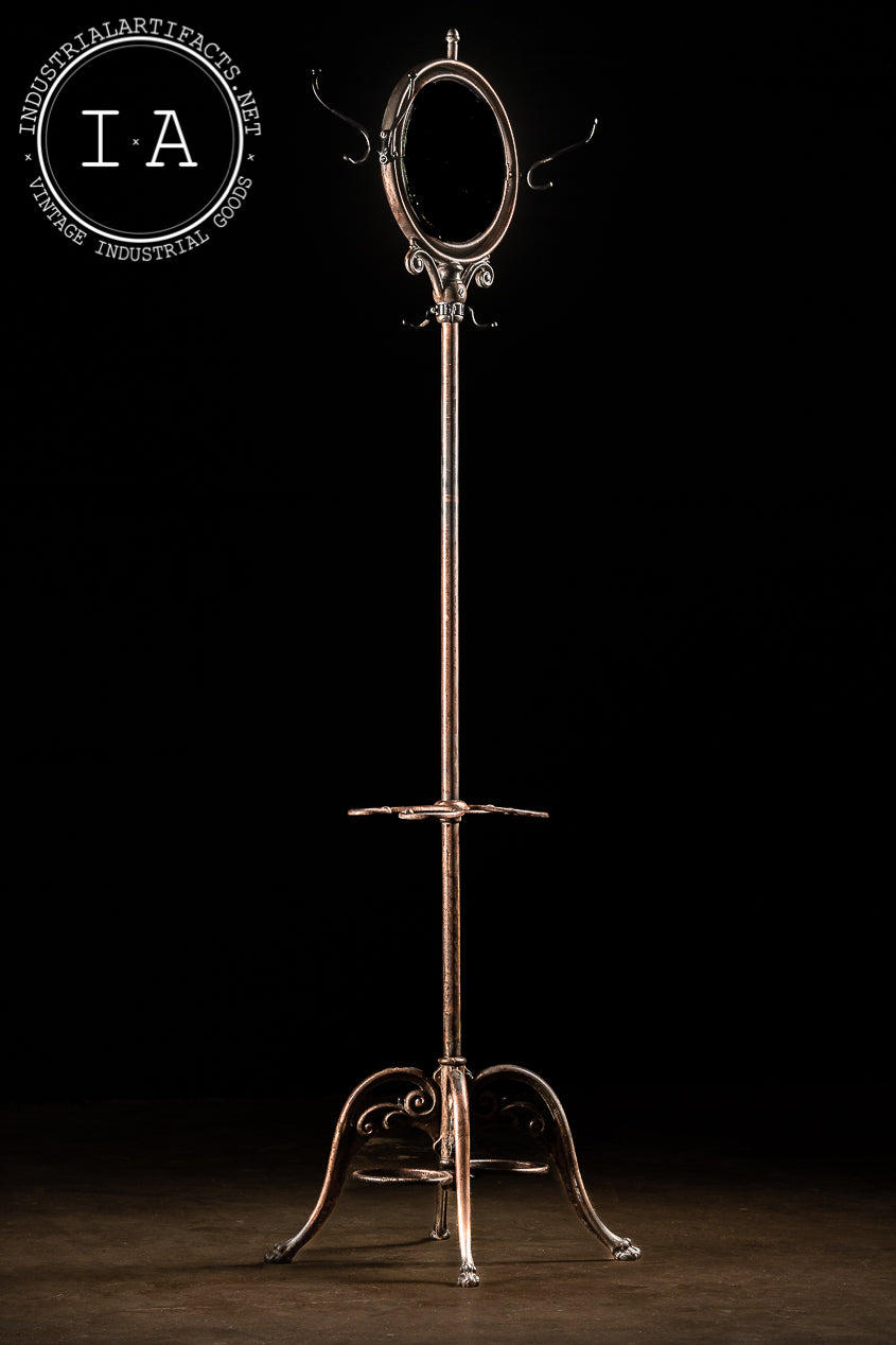 Turn Of The Century Japanned Copper Coat Rack With Double Sided