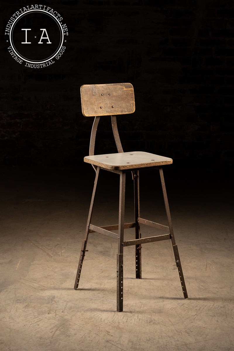 Pollard Brothers Adjustable Height Industrial Stool