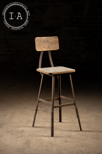 Pollard Brothers Adjustable Height Industrial Stool