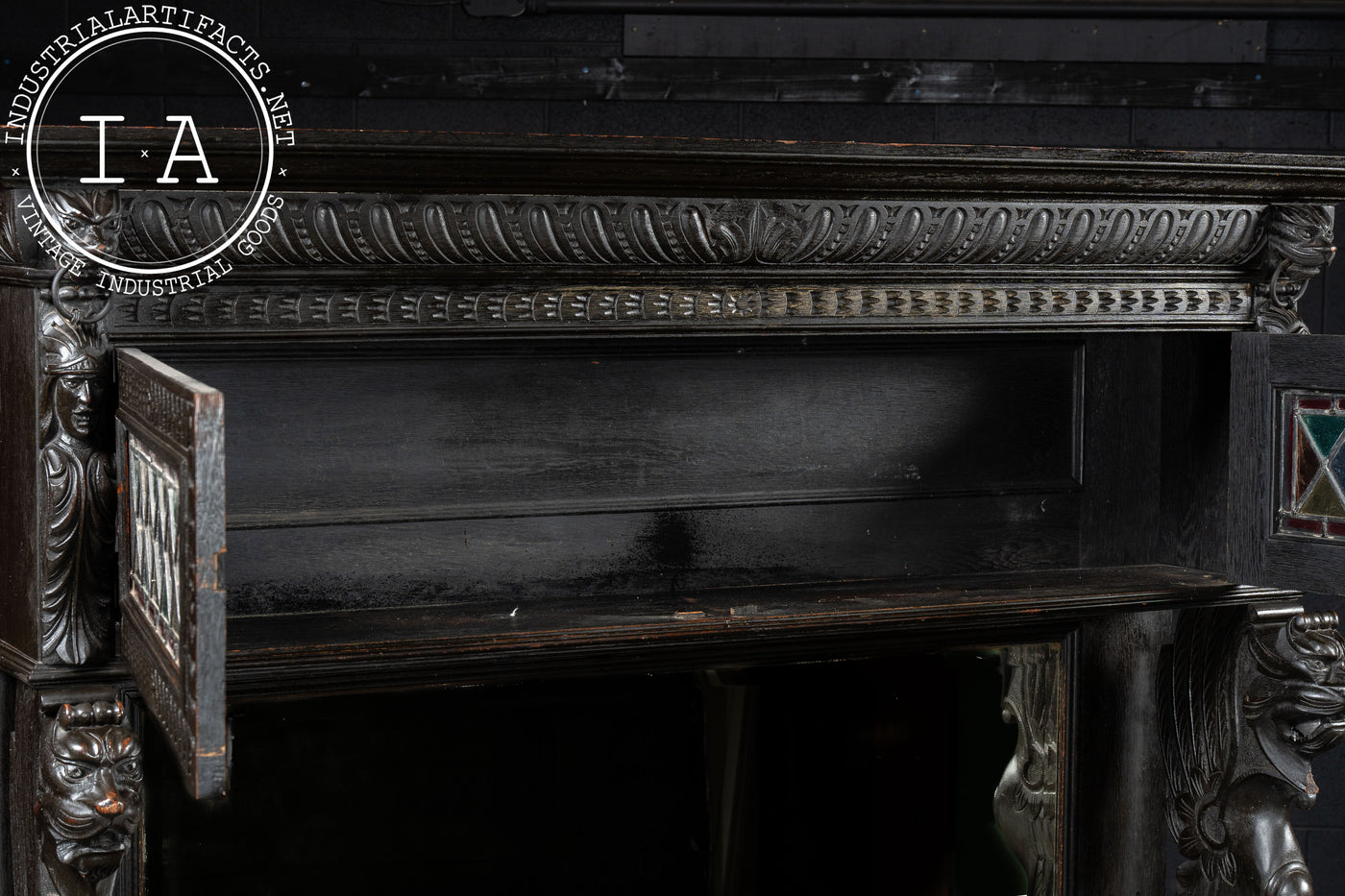 Late 19th Century English Ebonized Oak Hutch