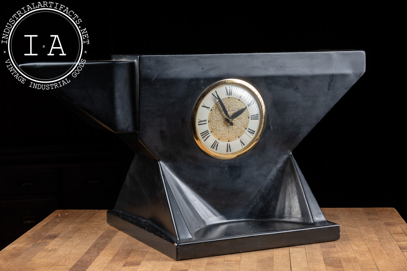 Vintage Figural Anvil Mantle Clock by Lanshire