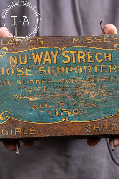 Antique Nu-Way Stretch Hosiery Display Sign