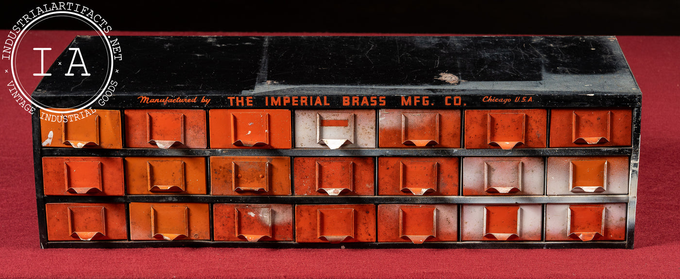 Mid-Century Industrial Drawer Cabinet by Imperial Brass