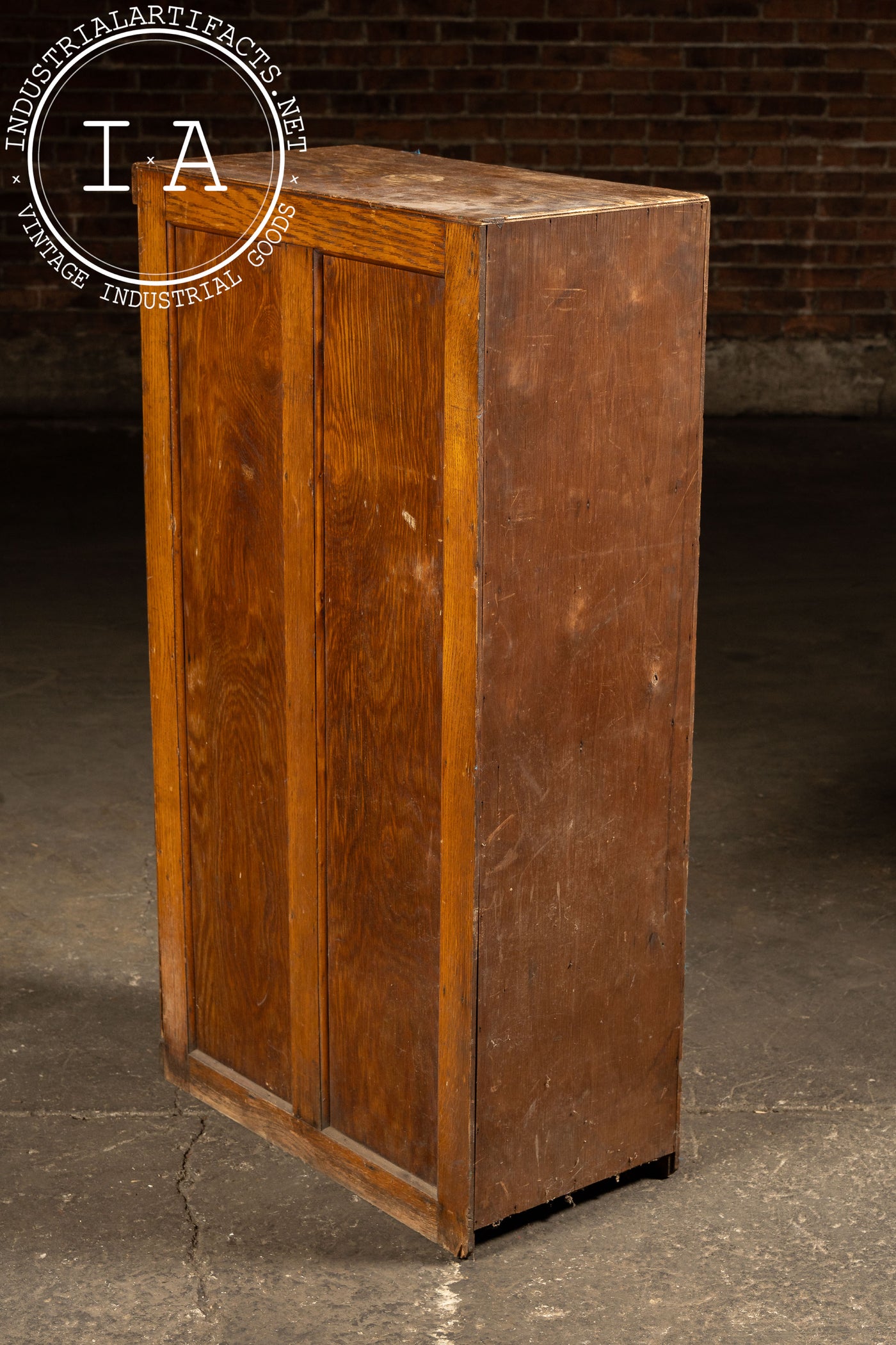 Antique Oak 4-Drawer Filing Cabinet
