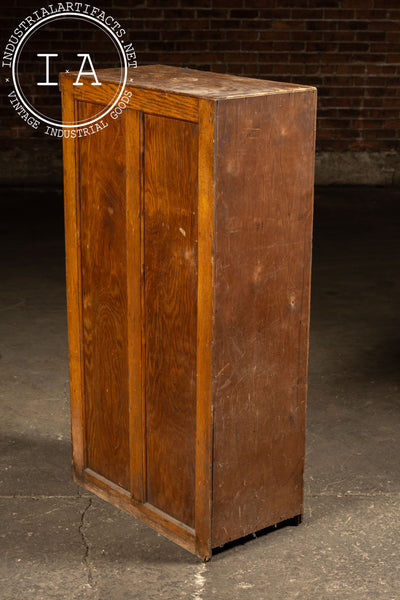 Antique Oak 4-Drawer Filing Cabinet