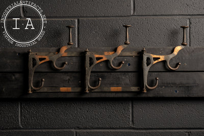 Antique Japanese Copper Wall Mounted Coat Rack
