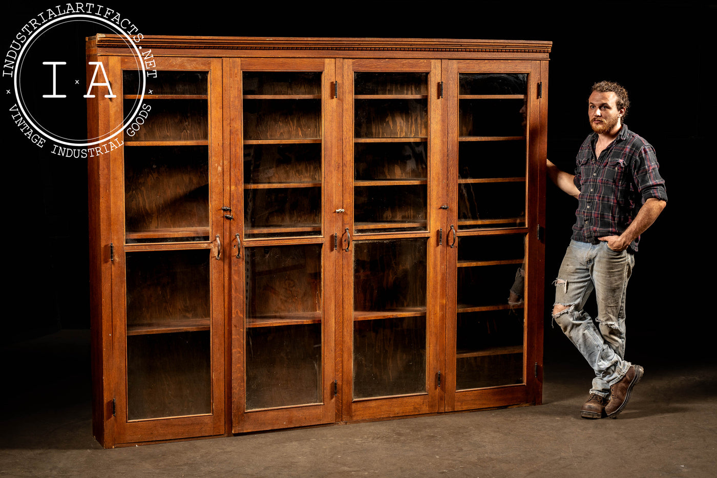 Early 20th Century Oak Laboratory Display Cabinet