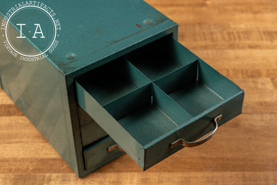 Vintage Industrial Teal Countertop Parts Bin