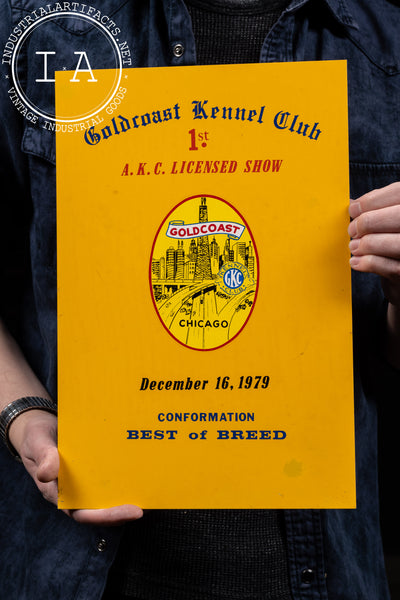 Vintage Chicago Goldcoast Kennel Club AKC Show Sign