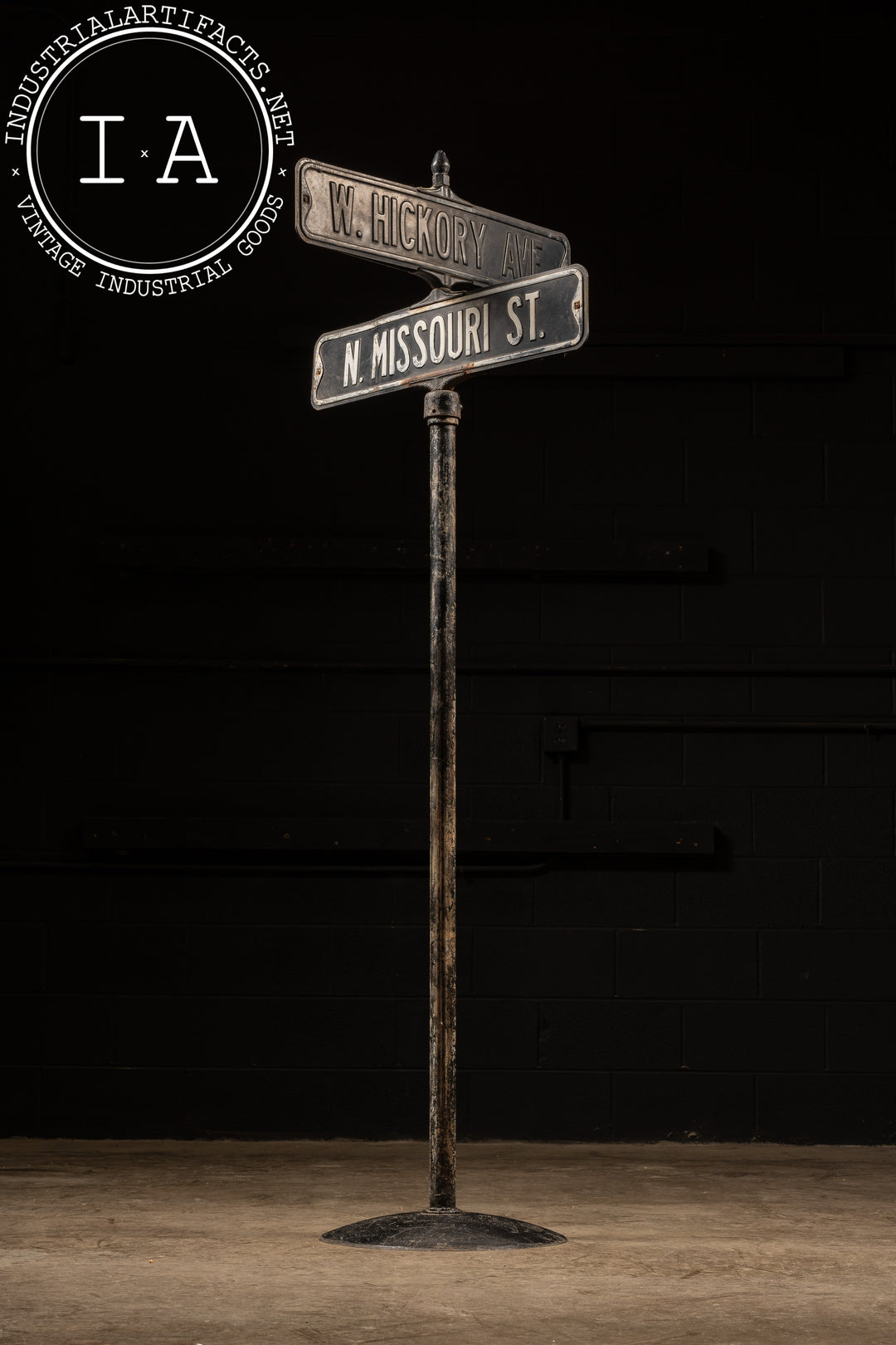 Vintage Hickory / Missouri Cross Street Sign – Industrial Artifacts
