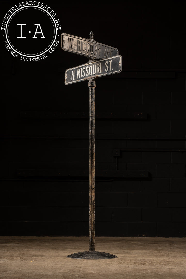 Vintage Hickory / Missouri Cross Street Sign