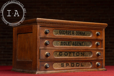Late 19th Century Mercantile Countertop Wooden Spool Cabinet