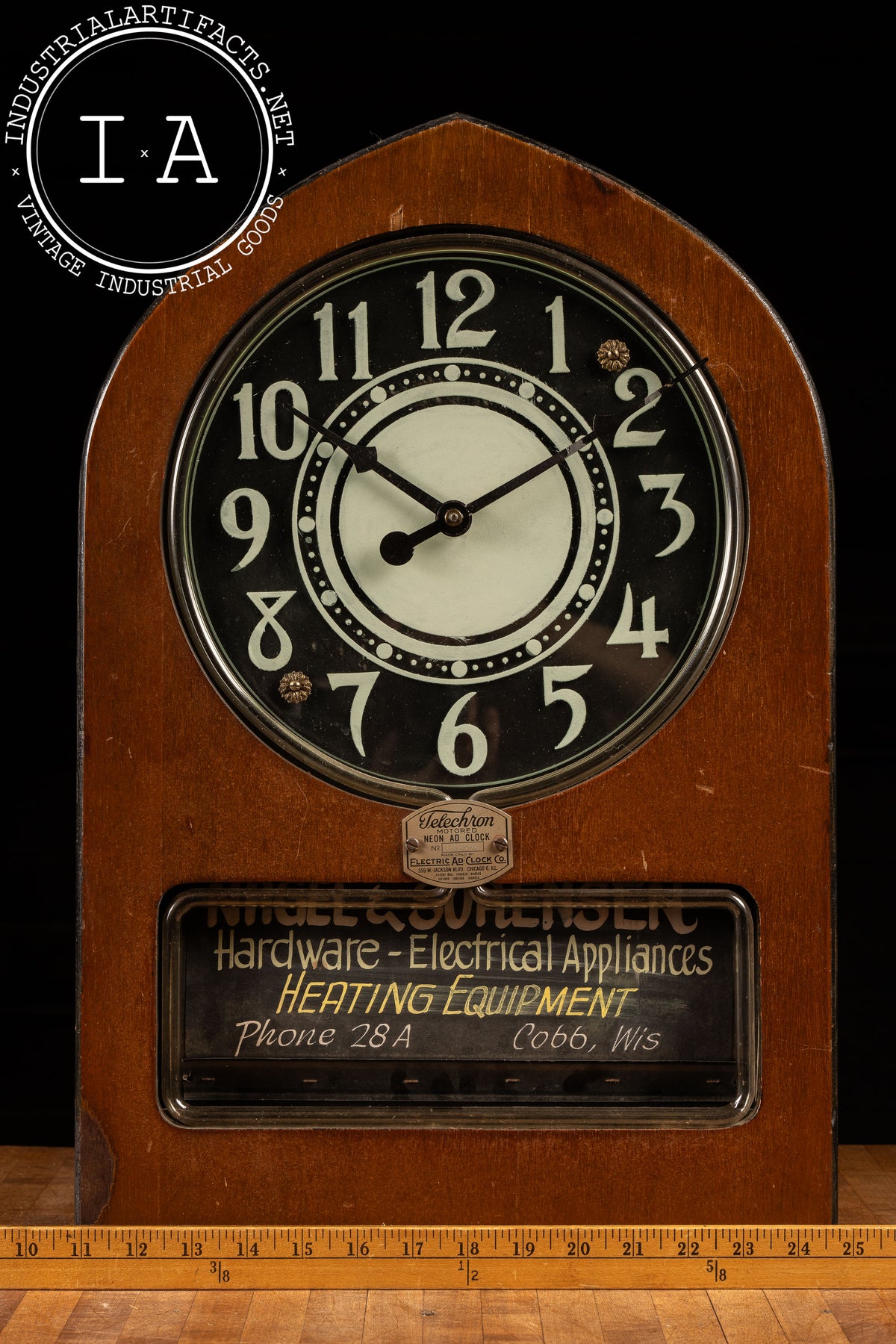 Telechron Neon Vintage Telechron Neon Advertising Clock – Industrial Artifacts
