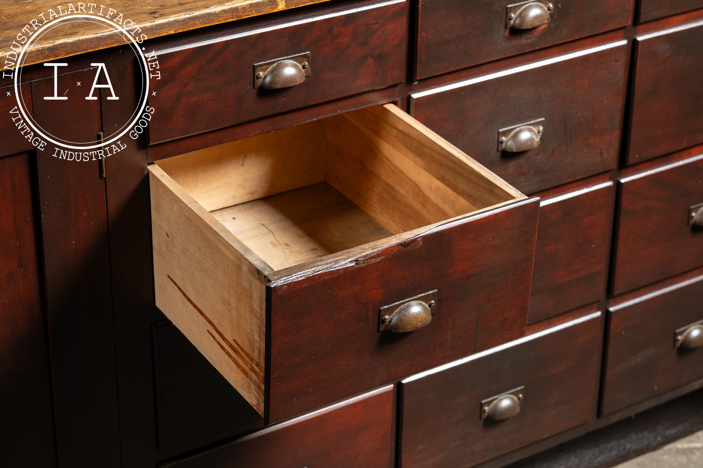 Early 20th Century Apothecary Counter with Drawers and Cupboards