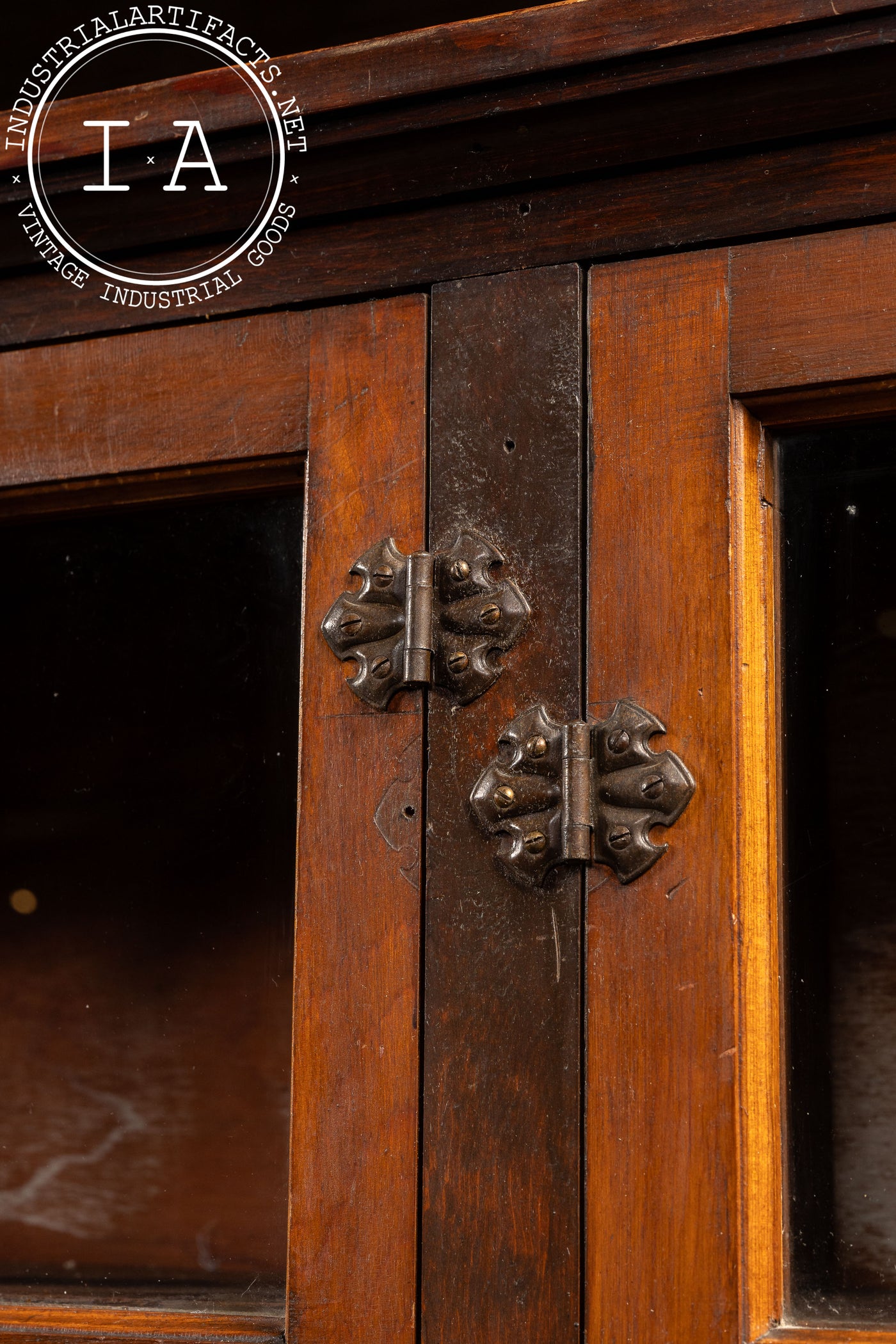 Early 20th Century Mission-Style Display Case with Glass Doors