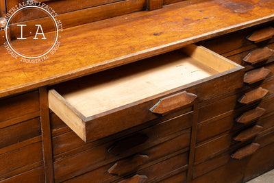 Early Walnut Stepback Apothecary Cabinet