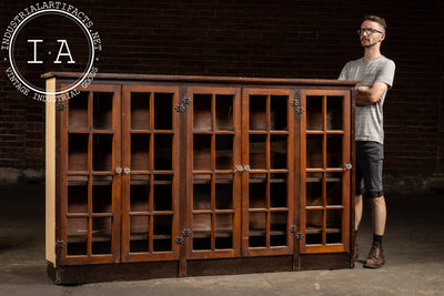 Early 20th Century Mission-Style Display Case with Glass Doors