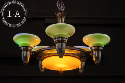 Antique Art Deco Uranium Glass Ceiling Fixture