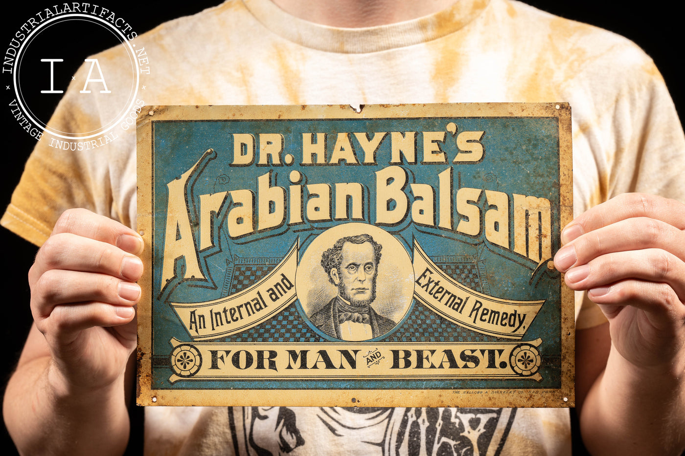 Late 19th Century Painted Tin Dr. Hayne's Advertising Sign