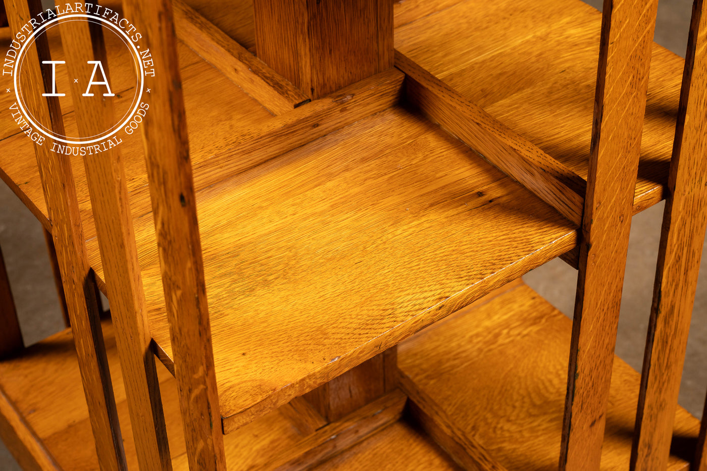 Early 20th Century Danner Revolving Tiger Oak Bookcase