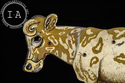 Vintage Tin Litho Mechanical Mooing Cow