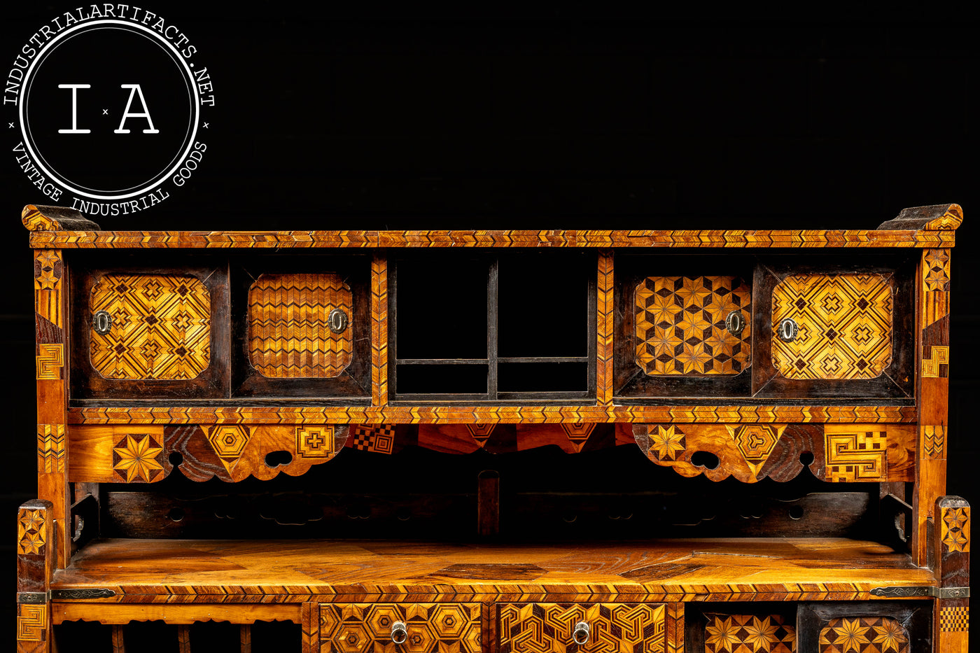 Early Meiji Period Japanese Elm Shadona Cabinet