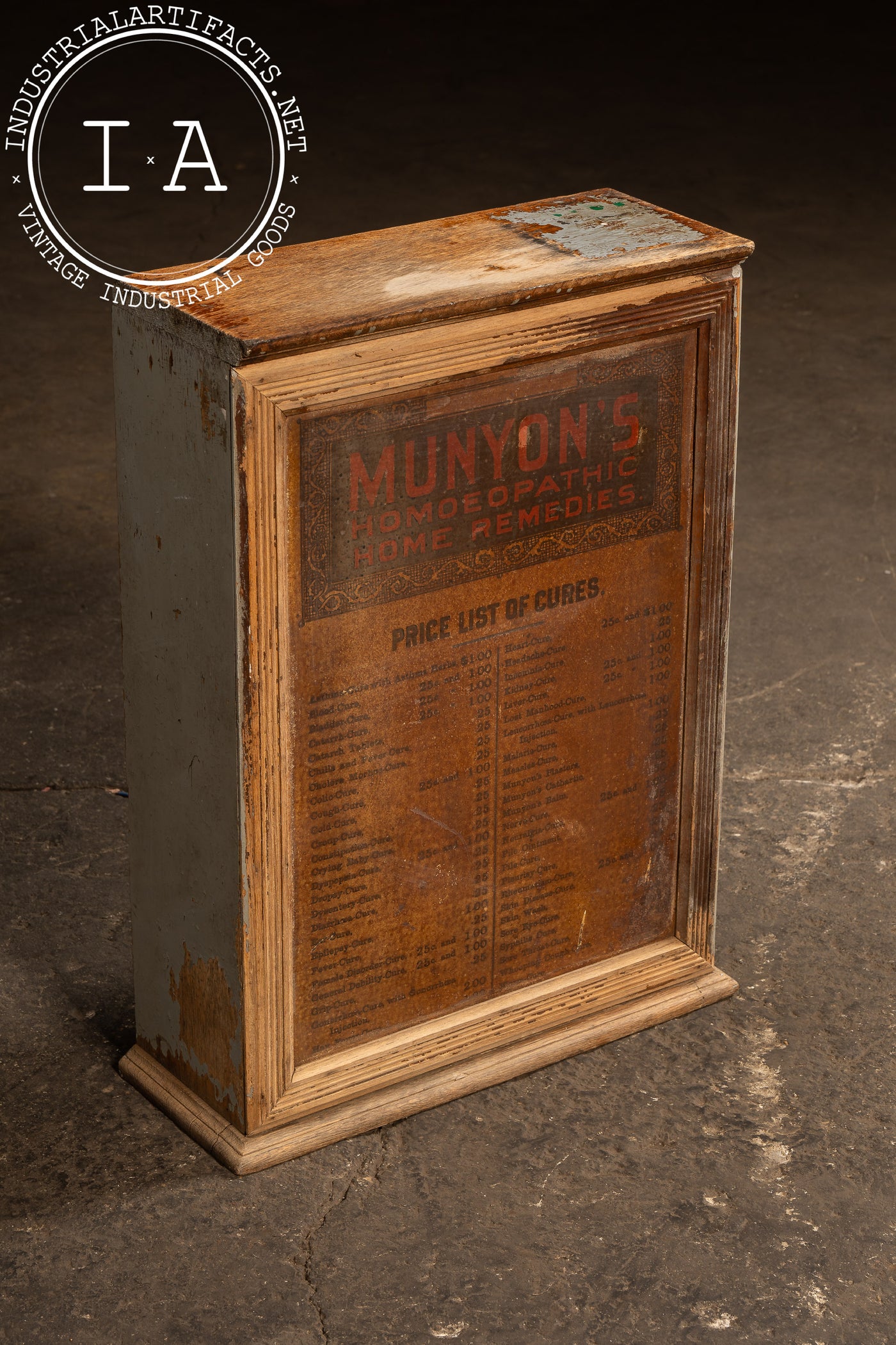 Late 19th Century Munyons Homeopathic Remedies Apothecary Cabinet