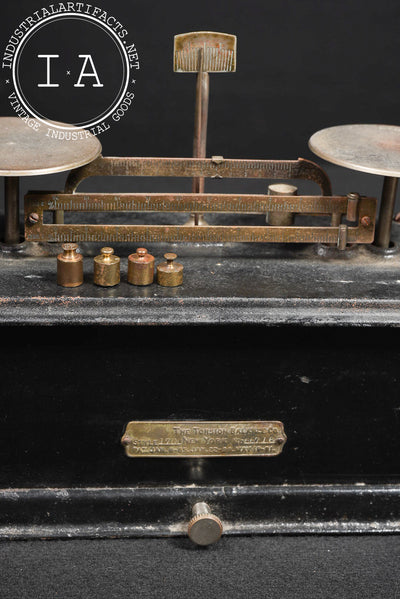 Antique Scientific Balance Scale with Weights
